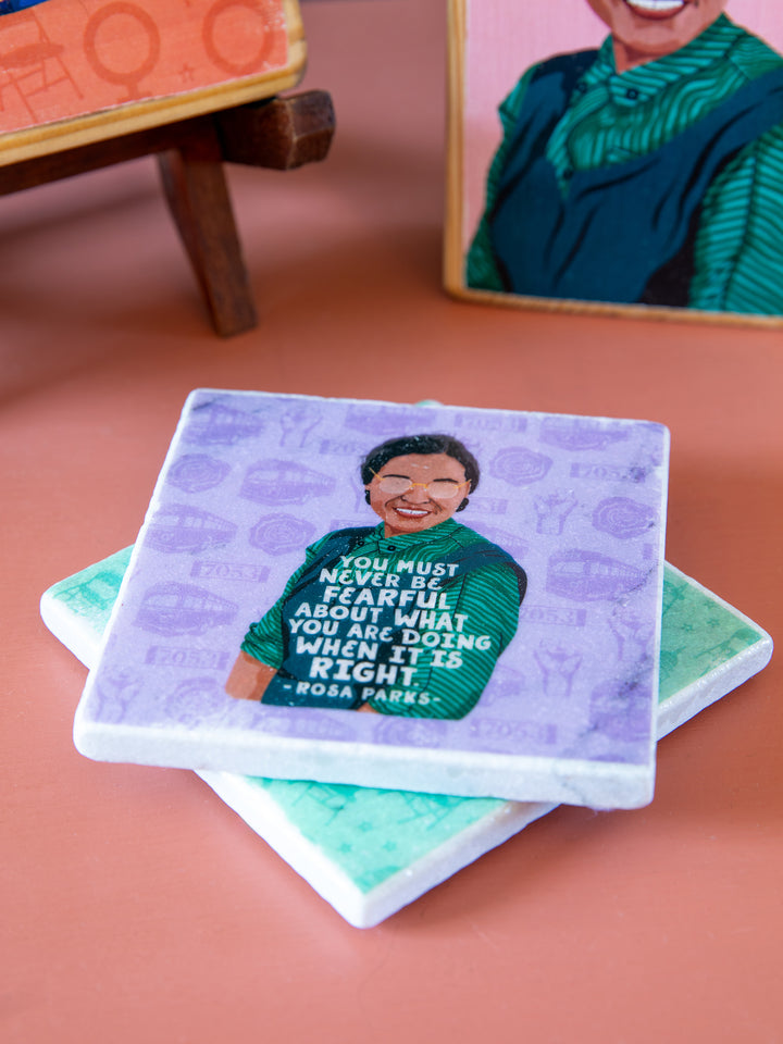 Rosa Parks Women Quote marble coasters