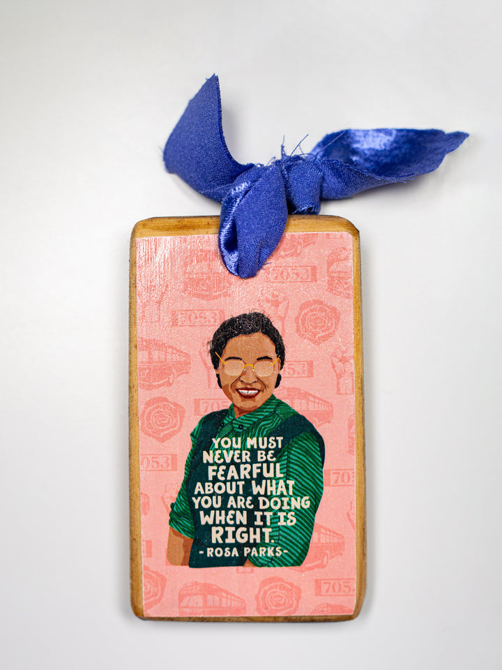 Rosa Parks, Quote Wood Ornament