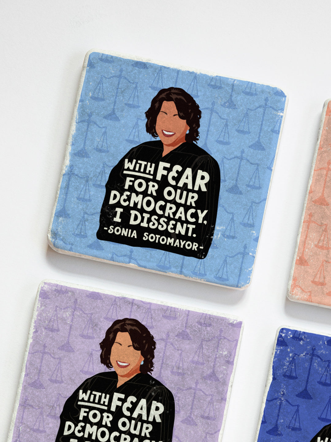 Sonia Sotomayor Quote marble coasters