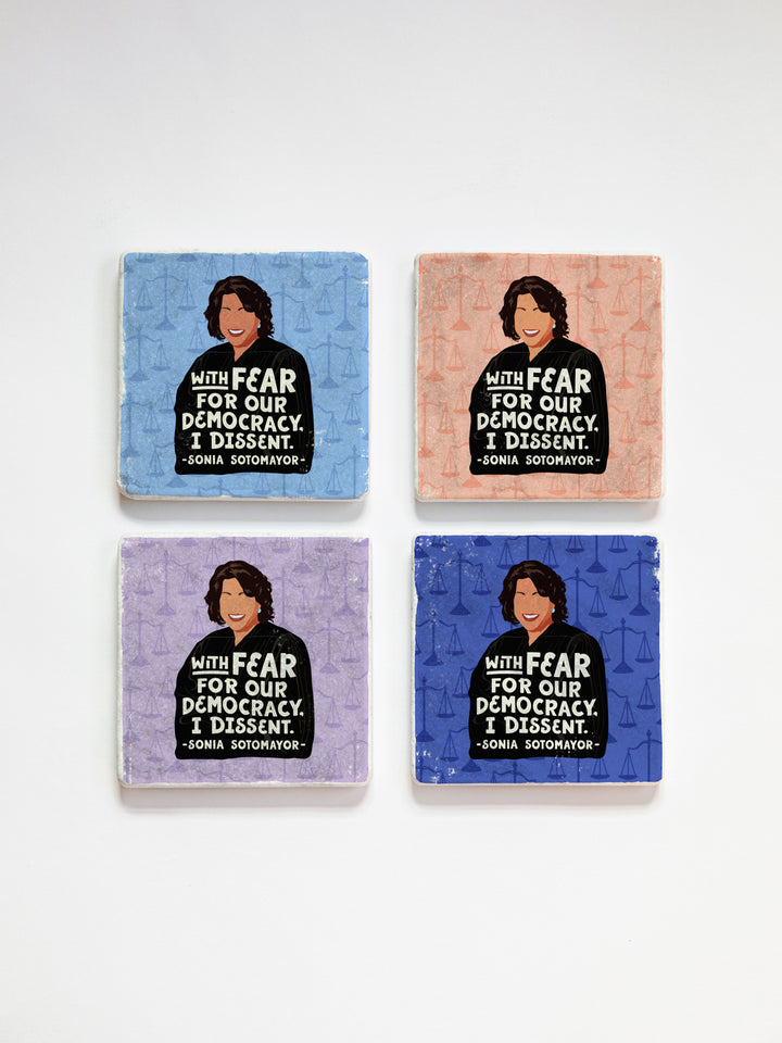 Sonia Sotomayor Quote marble coasters