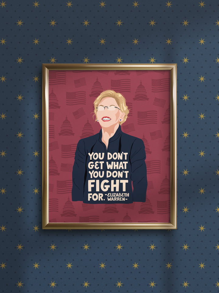 Elizabeth Warren quote art print
