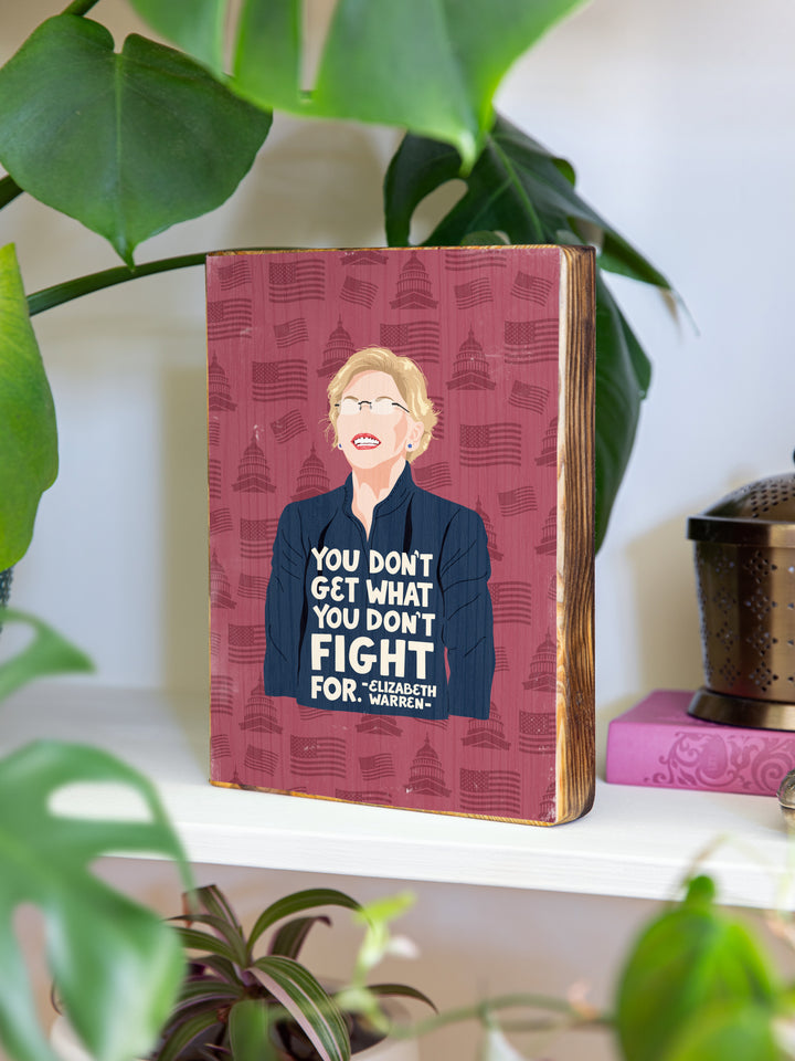 Elizabeth Warren Women Quote wood art