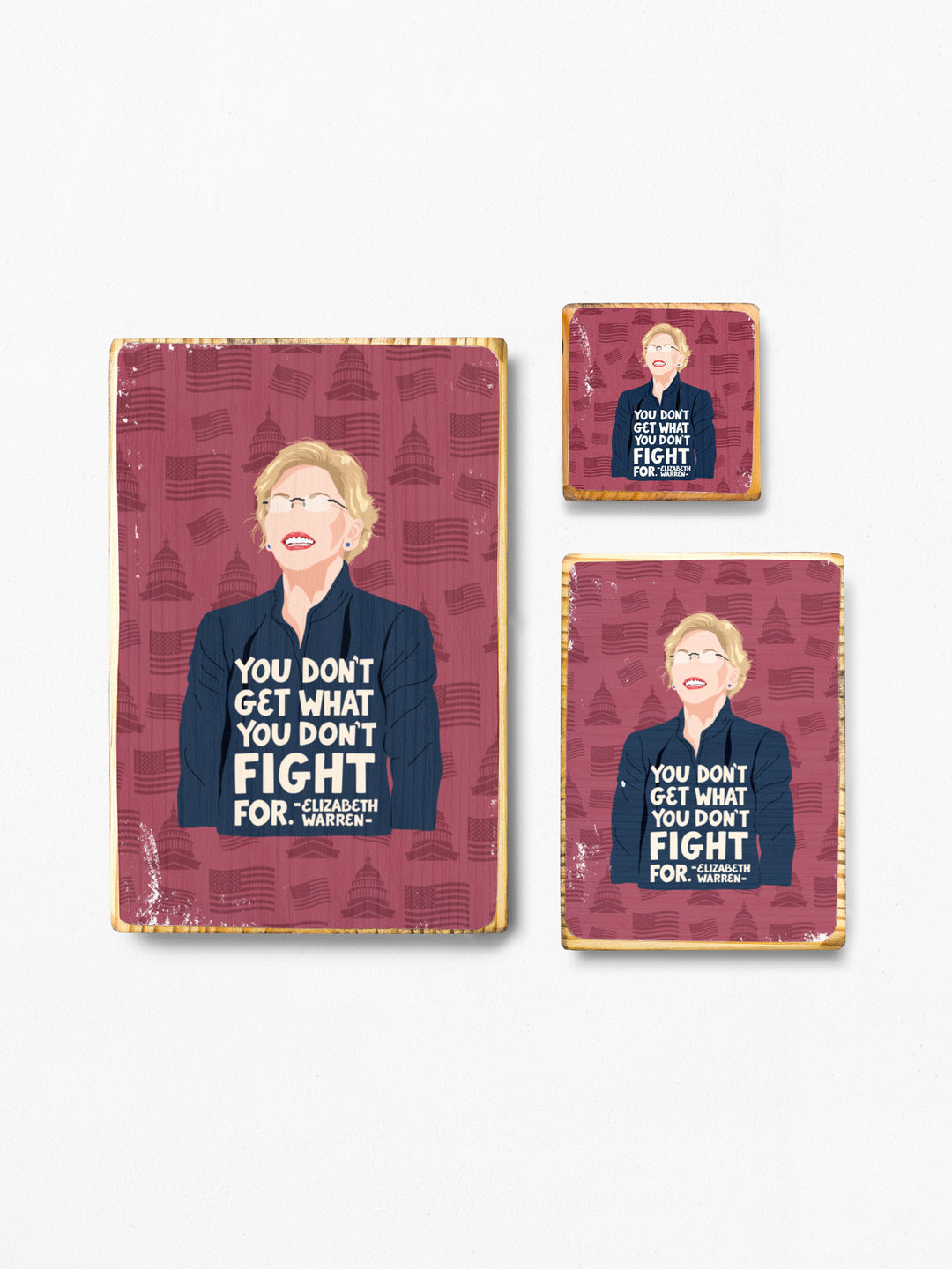 Elizabeth Warren Women Quote wood art