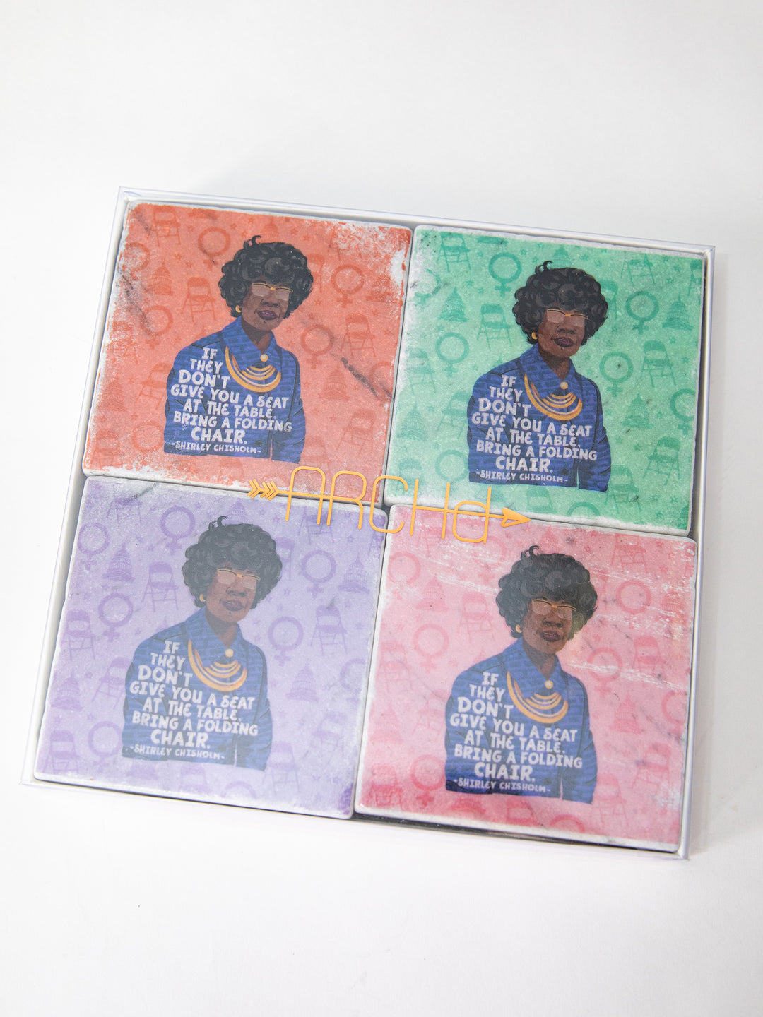 Shirley Chisholm Women Quote marble coasters
