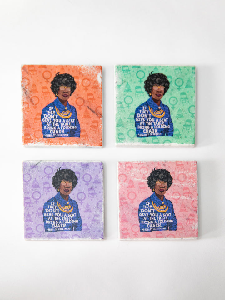 Shirley Chisholm Women Quote marble coasters