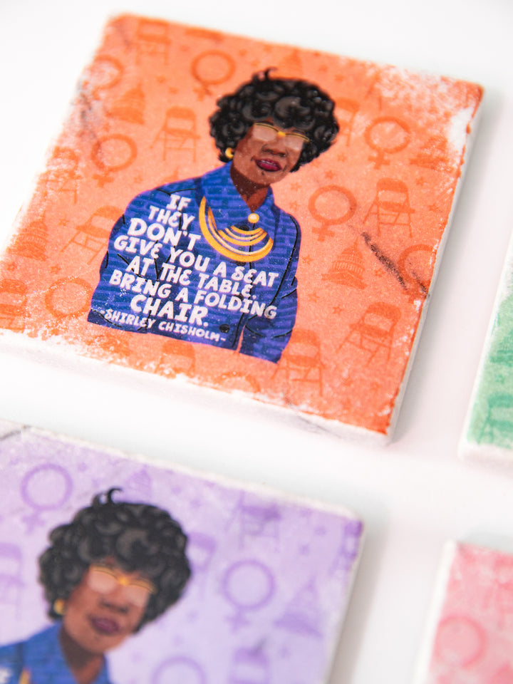 Shirley Chisholm Women Quote marble coasters