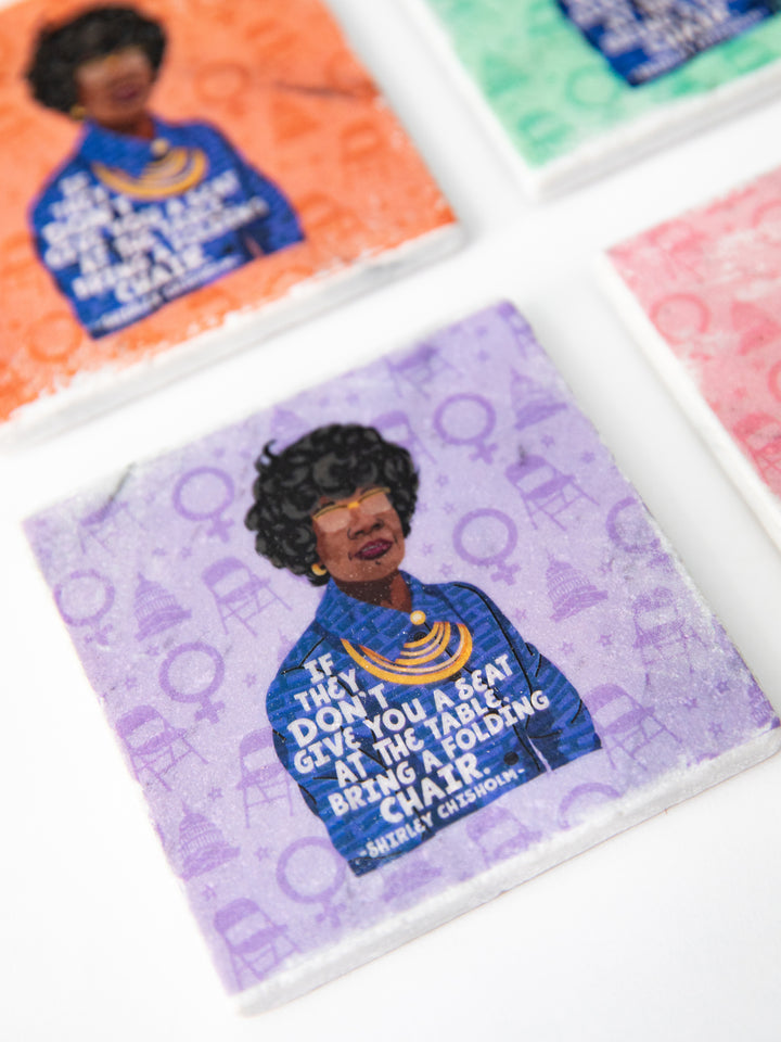Shirley Chisholm Women Quote marble coasters