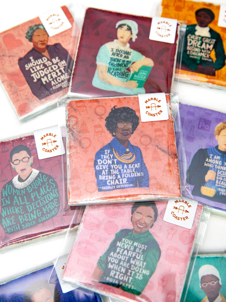 Individual Iconic Woman Marble Coaster