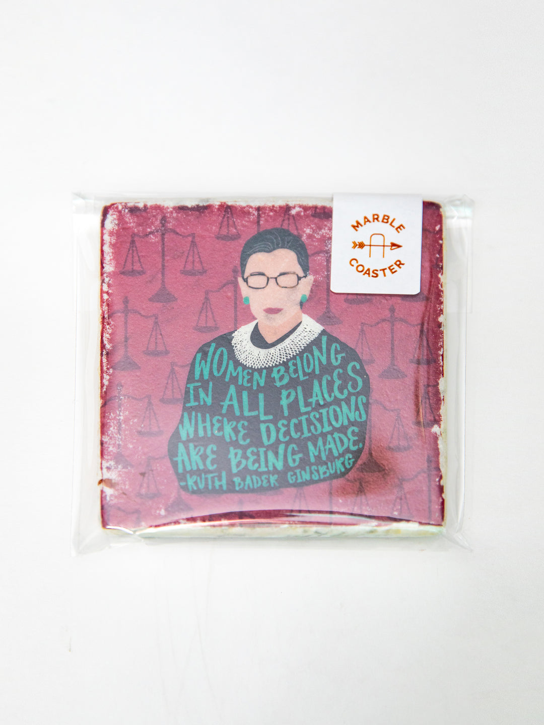Individual Iconic Woman Marble Coaster