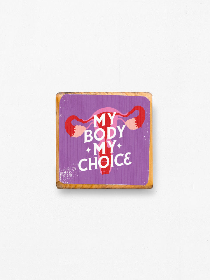 Reproductive Rights, Mini Block Wood Art
