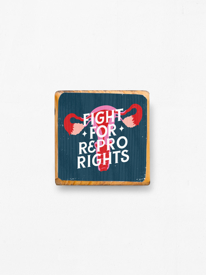 Reproductive Rights, Mini Block Wood Art