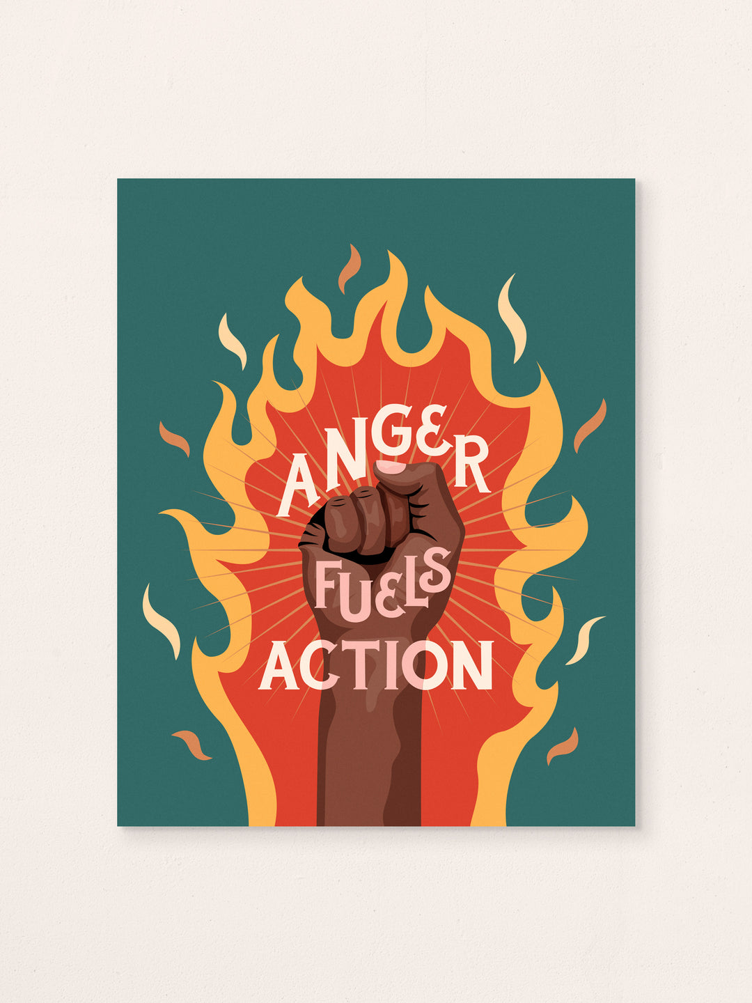 Anger Fuels Action, Illustrated Art Print
