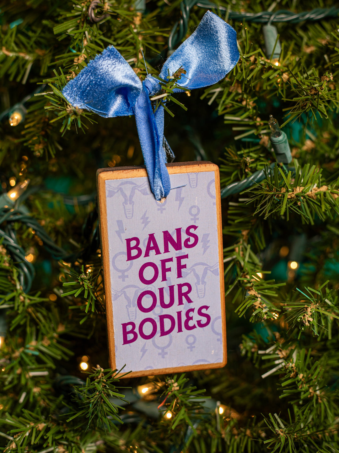 Bans Off Our Bodies, Wood Ornament
