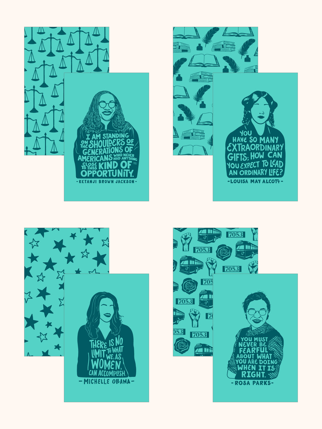 Individual Iconic Woman Bookend (Color Drenched Teal)