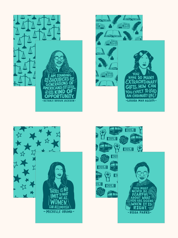 Individual Iconic Woman Bookend (Color Drenched Teal)