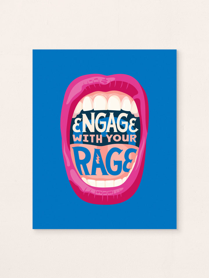 Engage with Your Rage, Illustrated Protest Wall Art Print