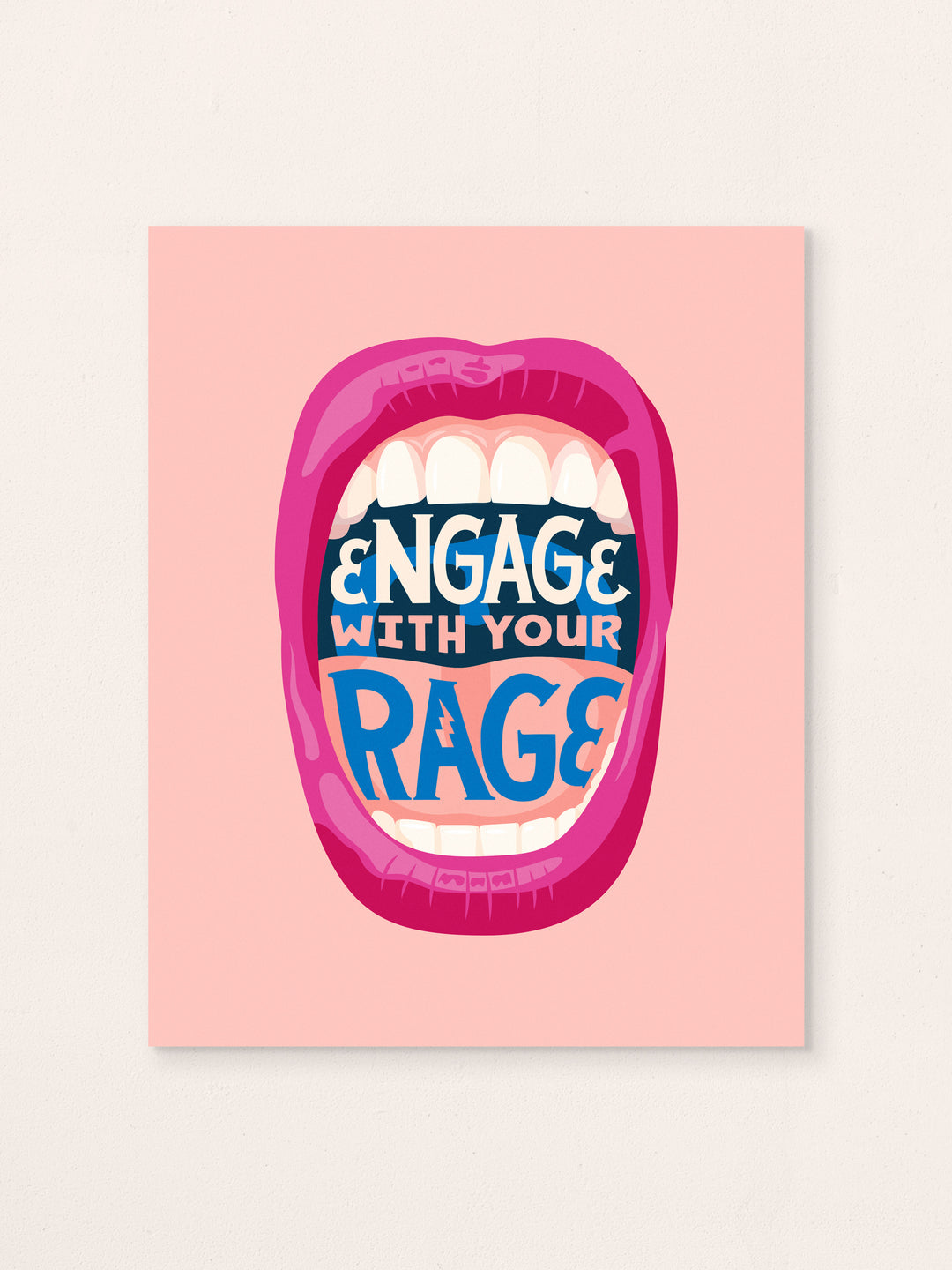 Engage with Your Rage, Illustrated Protest Wall Art Print
