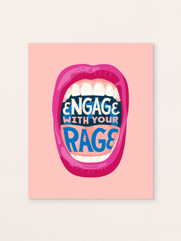 Engage with Your Rage, Illustrated Protest Wall Art Print
