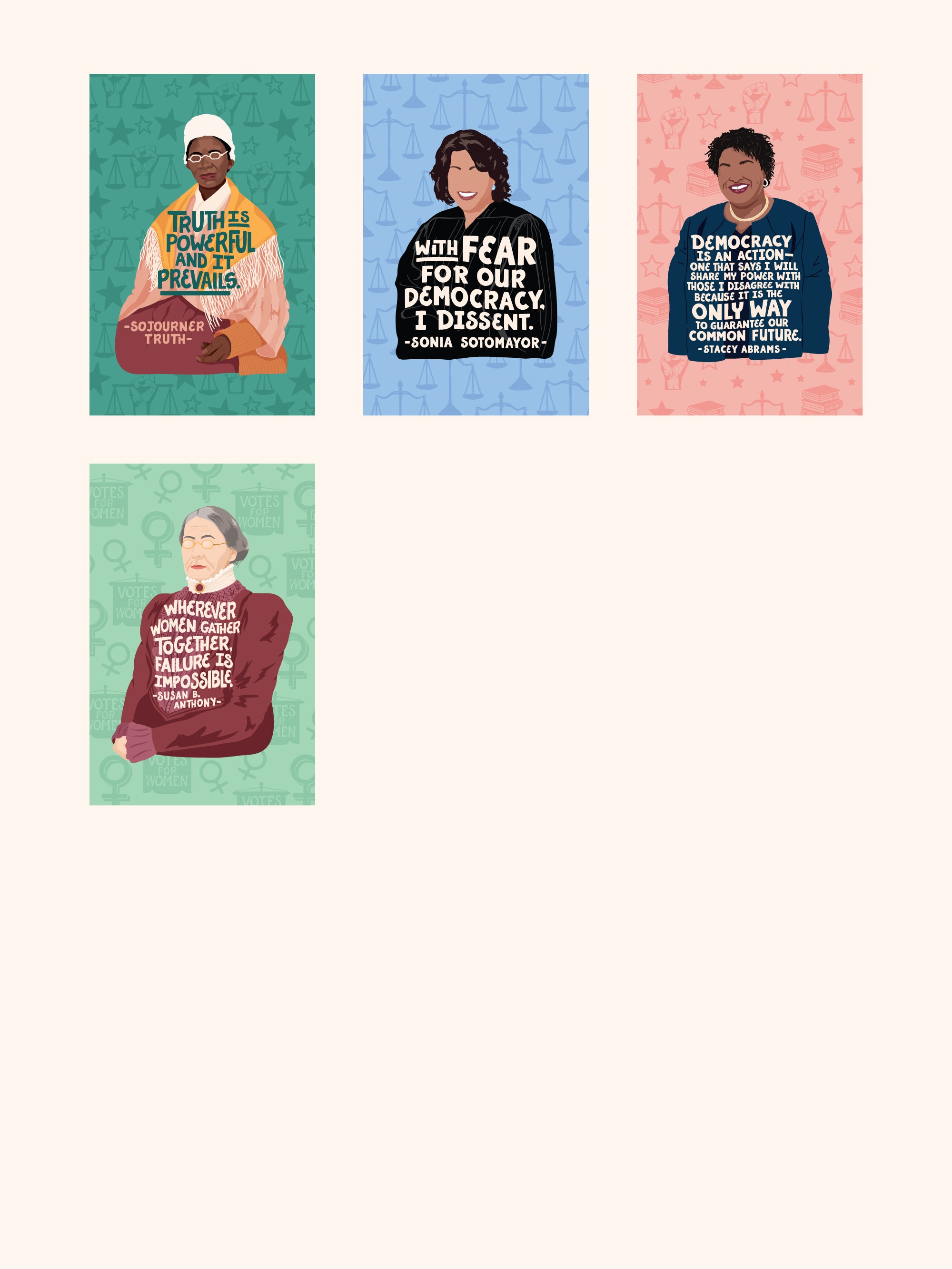 Iconic Women Quotes, Bookend Set of 2, Mix-and-Match