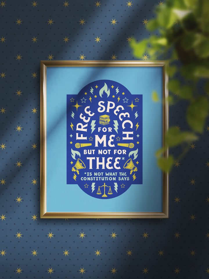 Free Speech, First Amendment Quote, art print
