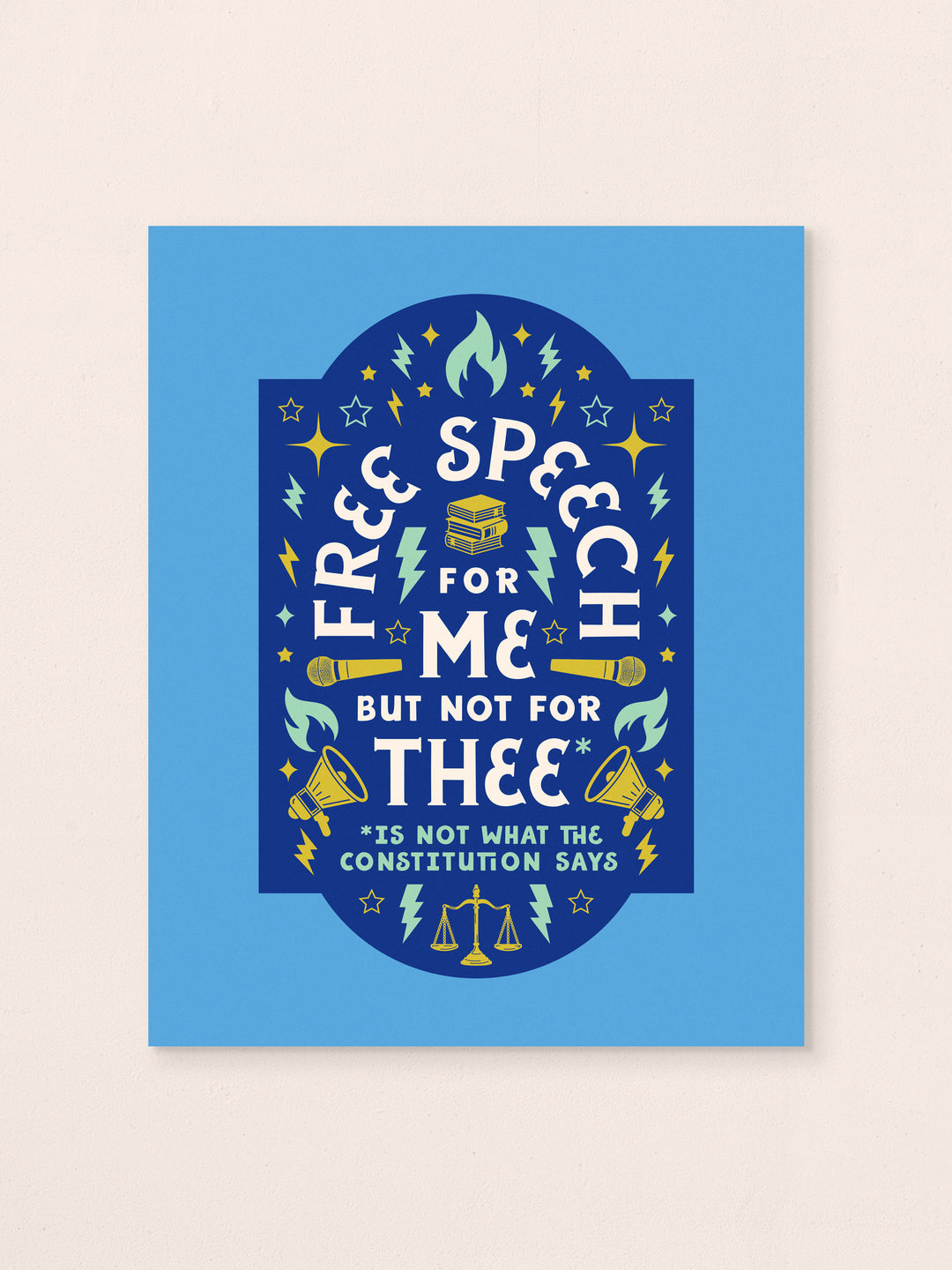 Free Speech, First Amendment Quote, art print