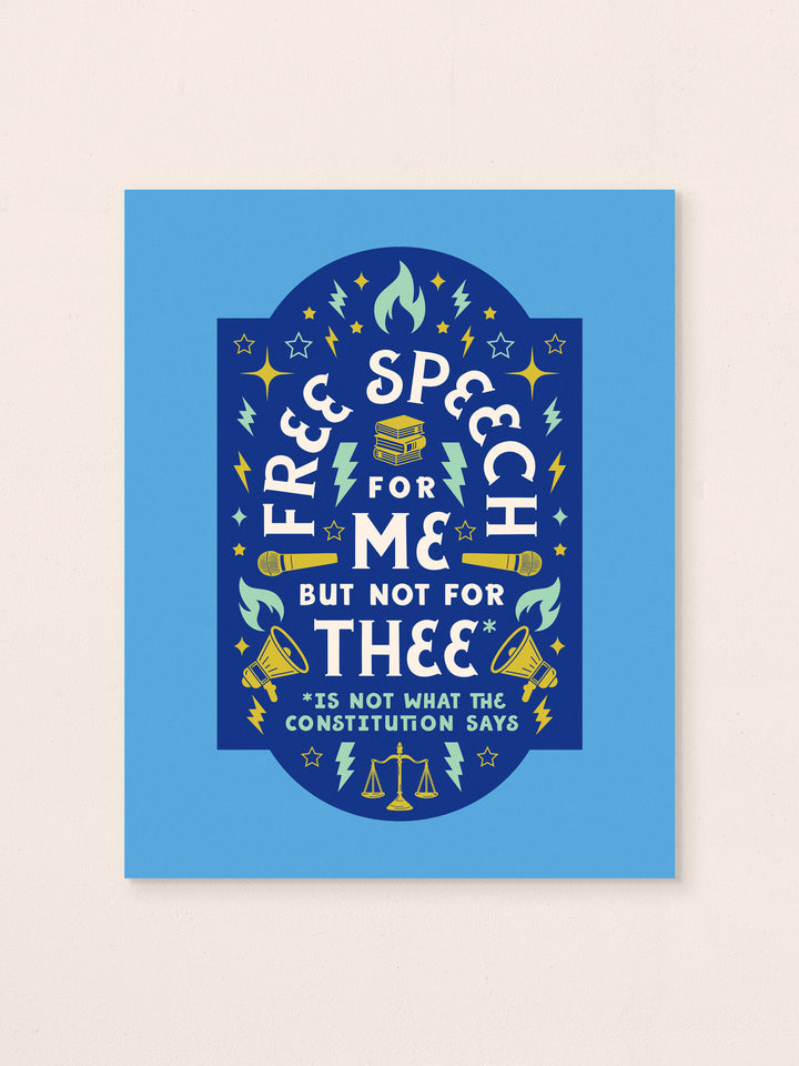 Free Speech, First Amendment Quote, art print