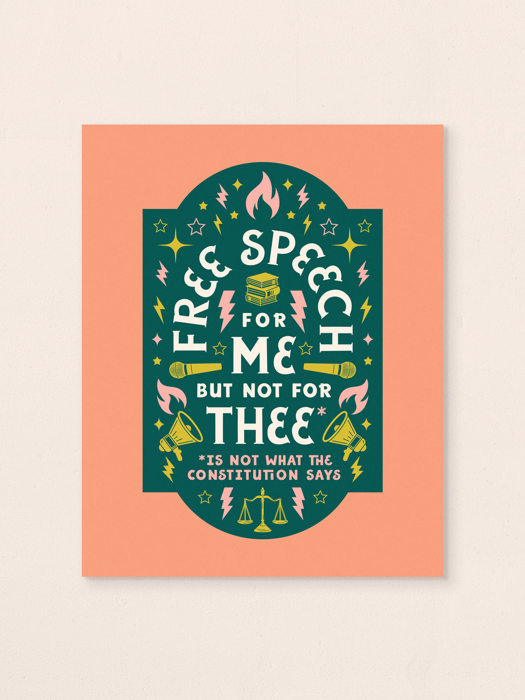 Free Speech, First Amendment Quote, art print