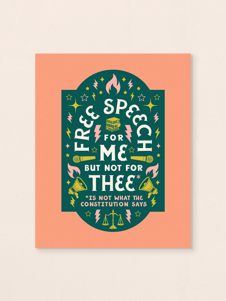 Free Speech, First Amendment Quote, art print