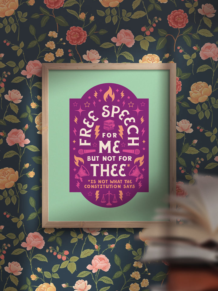 Free Speech, First Amendment Quote, art print