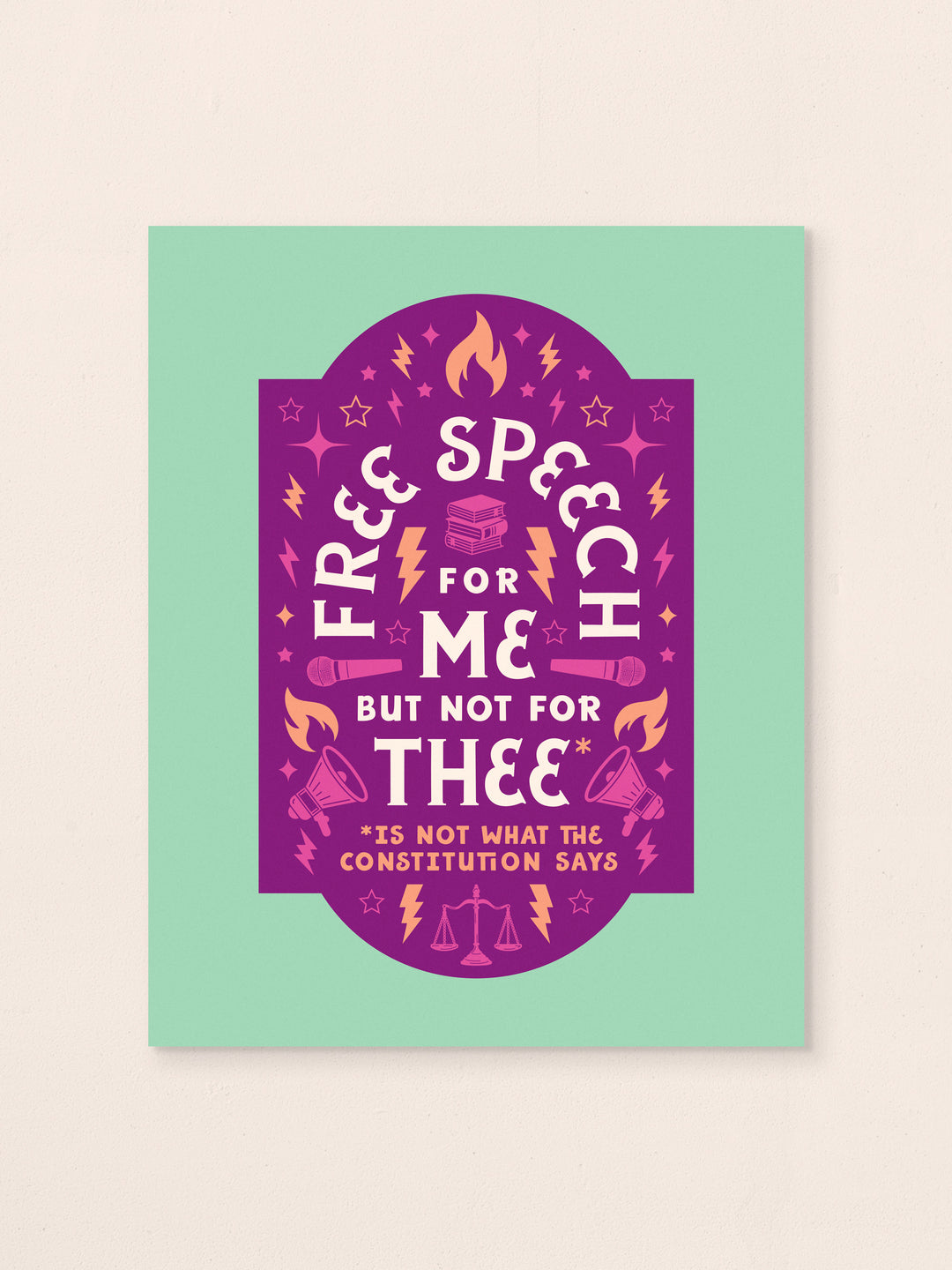 Free Speech, First Amendment Quote, art print