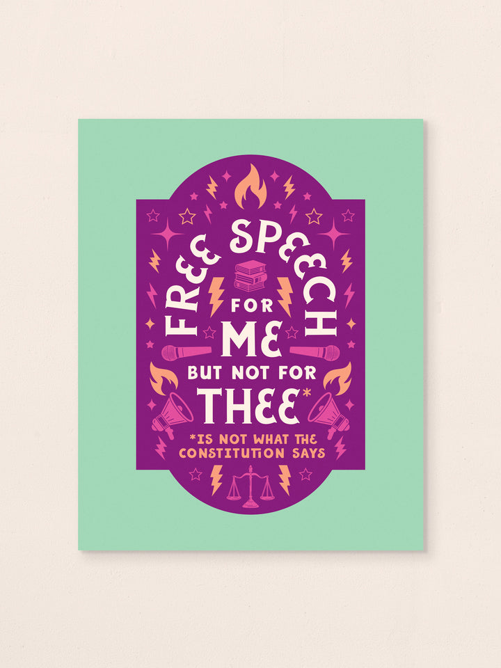 Free Speech, First Amendment Quote, art print