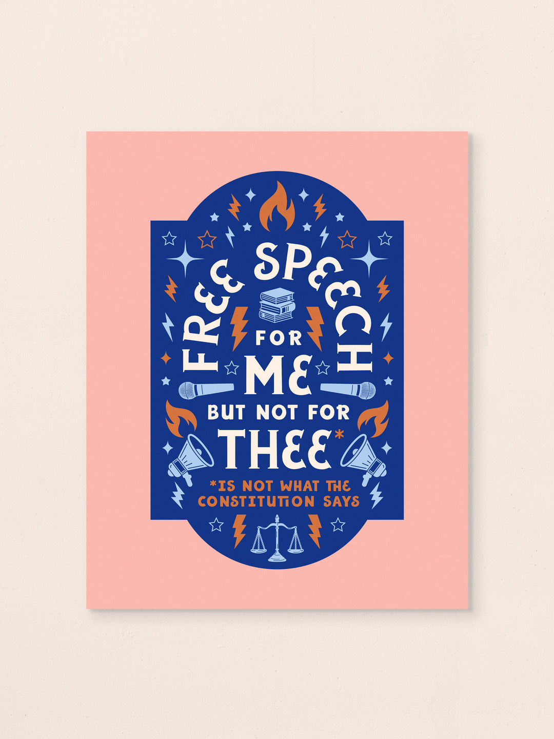 Free Speech, First Amendment Quote, art print
