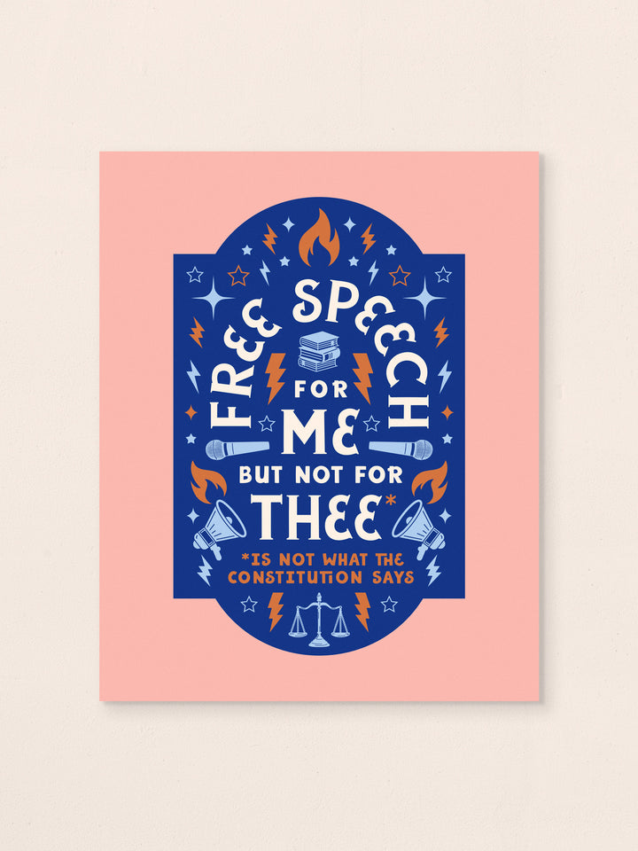 Free Speech, First Amendment Quote, art print