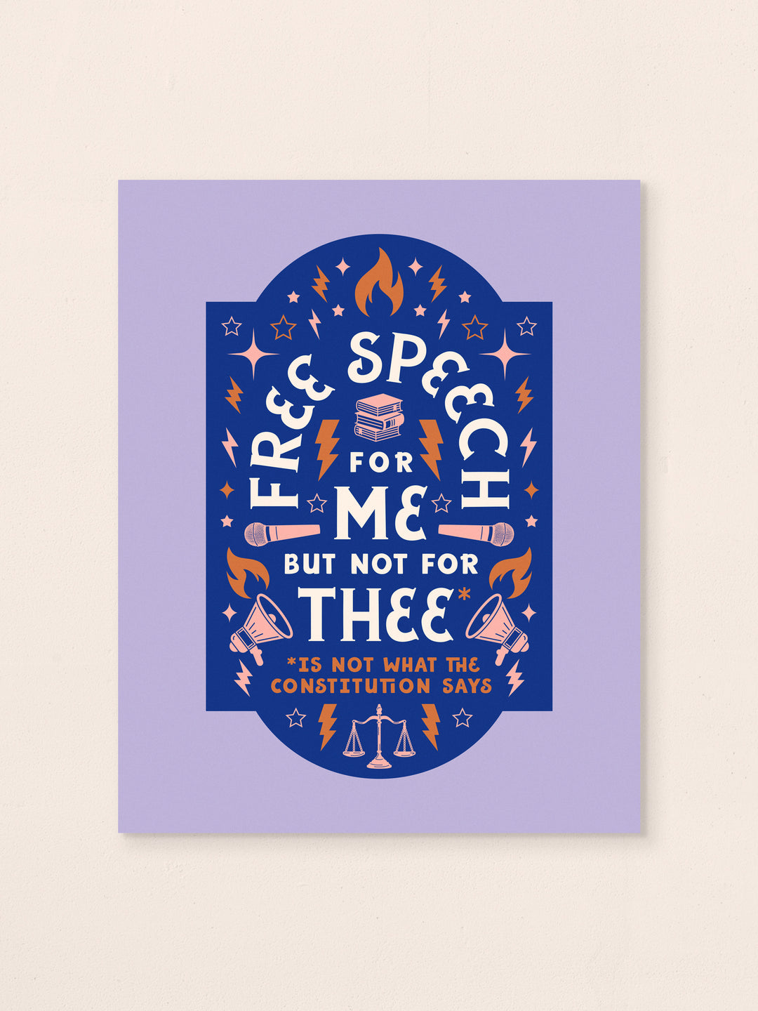 Free Speech, First Amendment Quote, art print