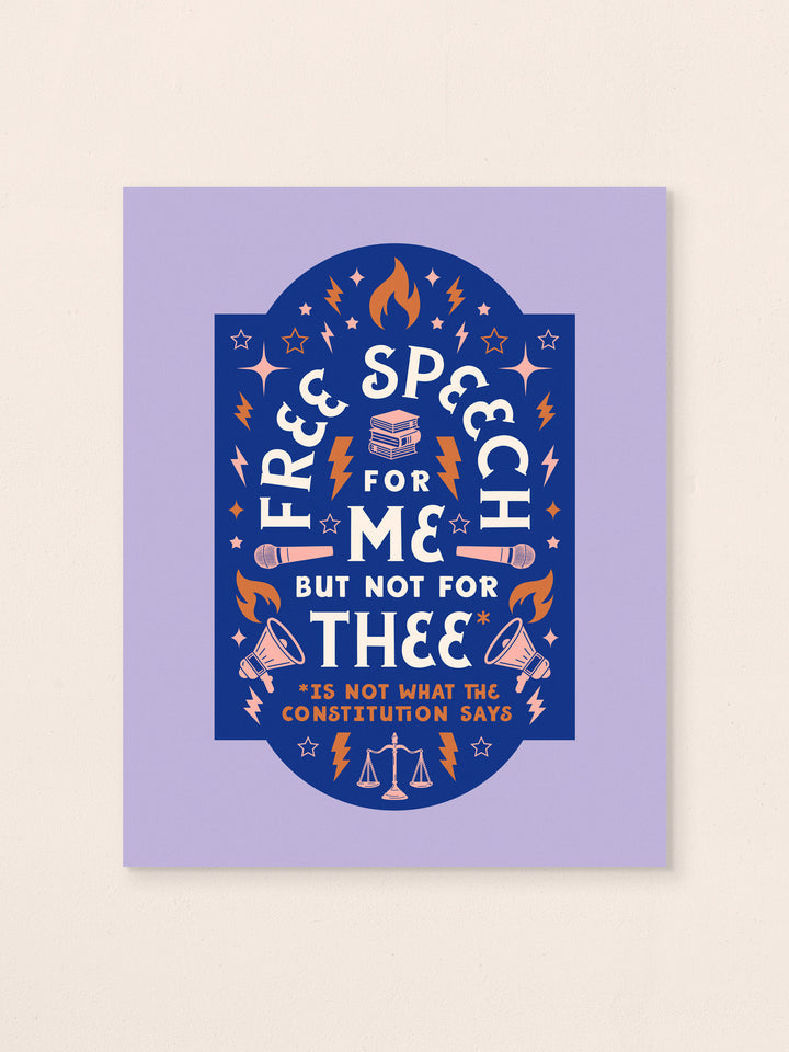Free Speech, First Amendment Quote, art print