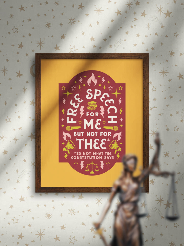 Free Speech, First Amendment Quote, art print