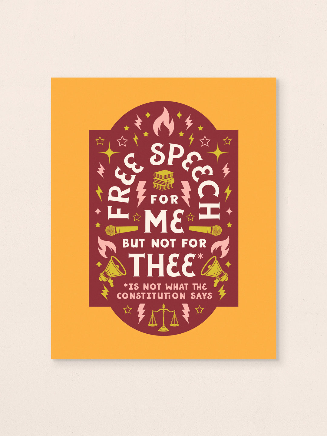 Free Speech, First Amendment Quote, art print