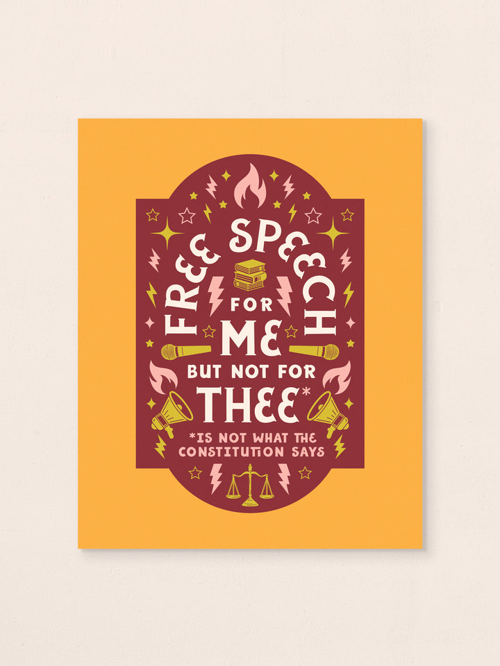 Free Speech, First Amendment Quote, art print