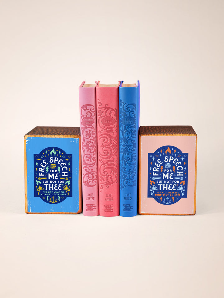 Free Speech, First Amendment Quote, Single Wood Bookend
