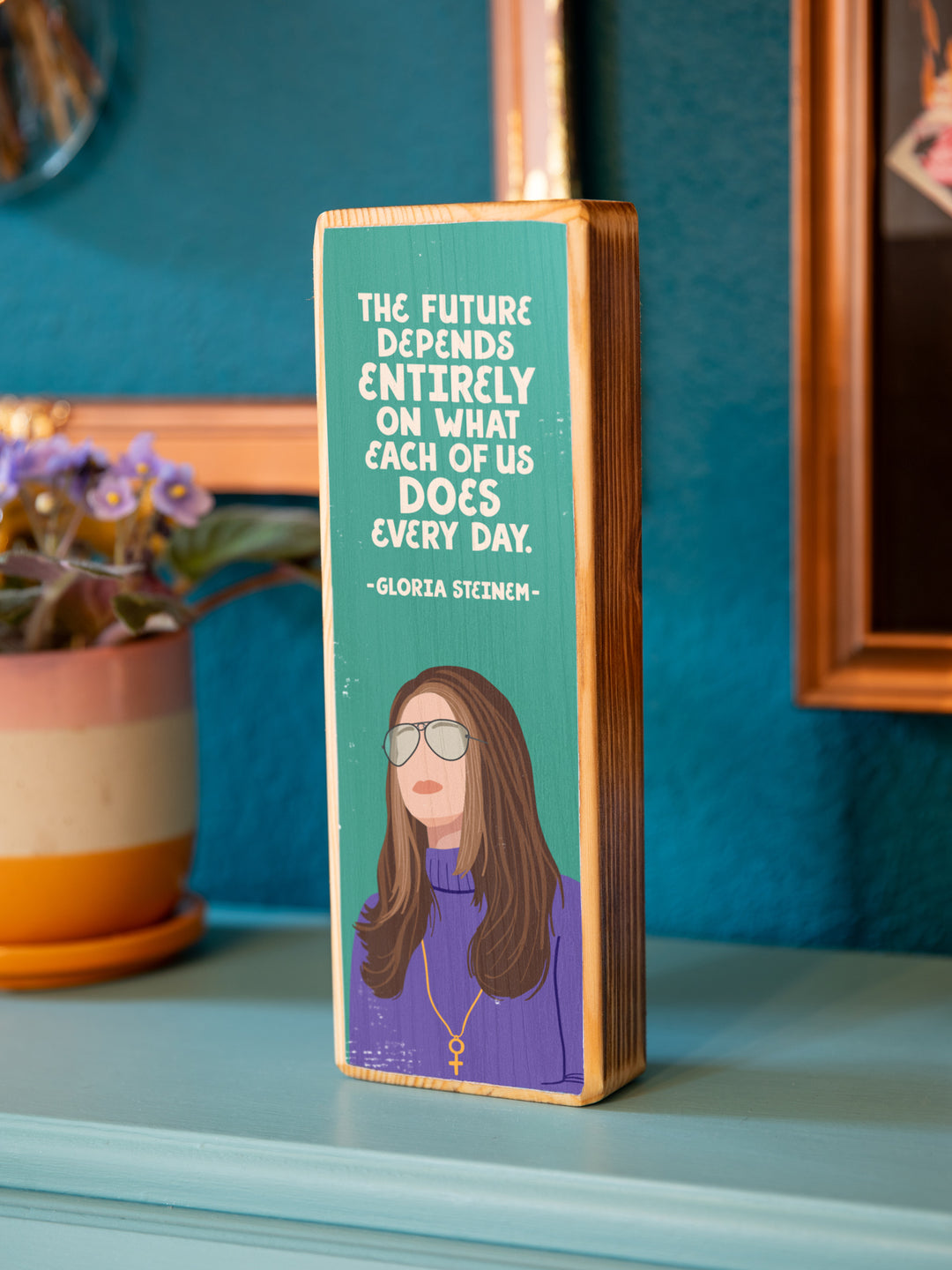 Gloria Steinem Quote Panoramic Wood Art