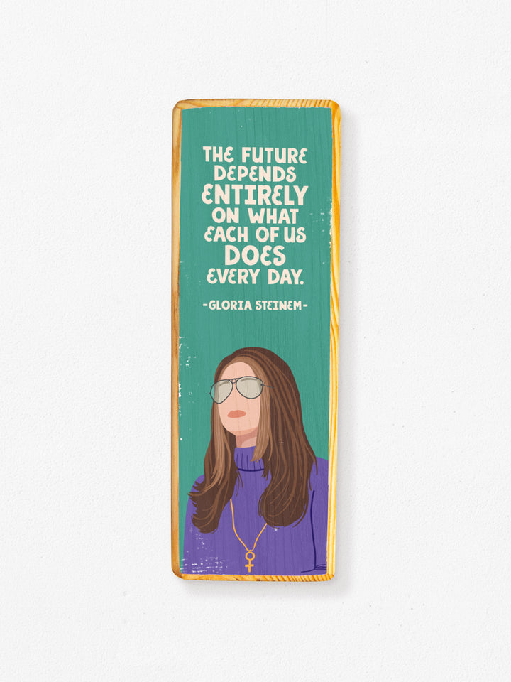 Gloria Steinem Quote Panoramic Wood Art