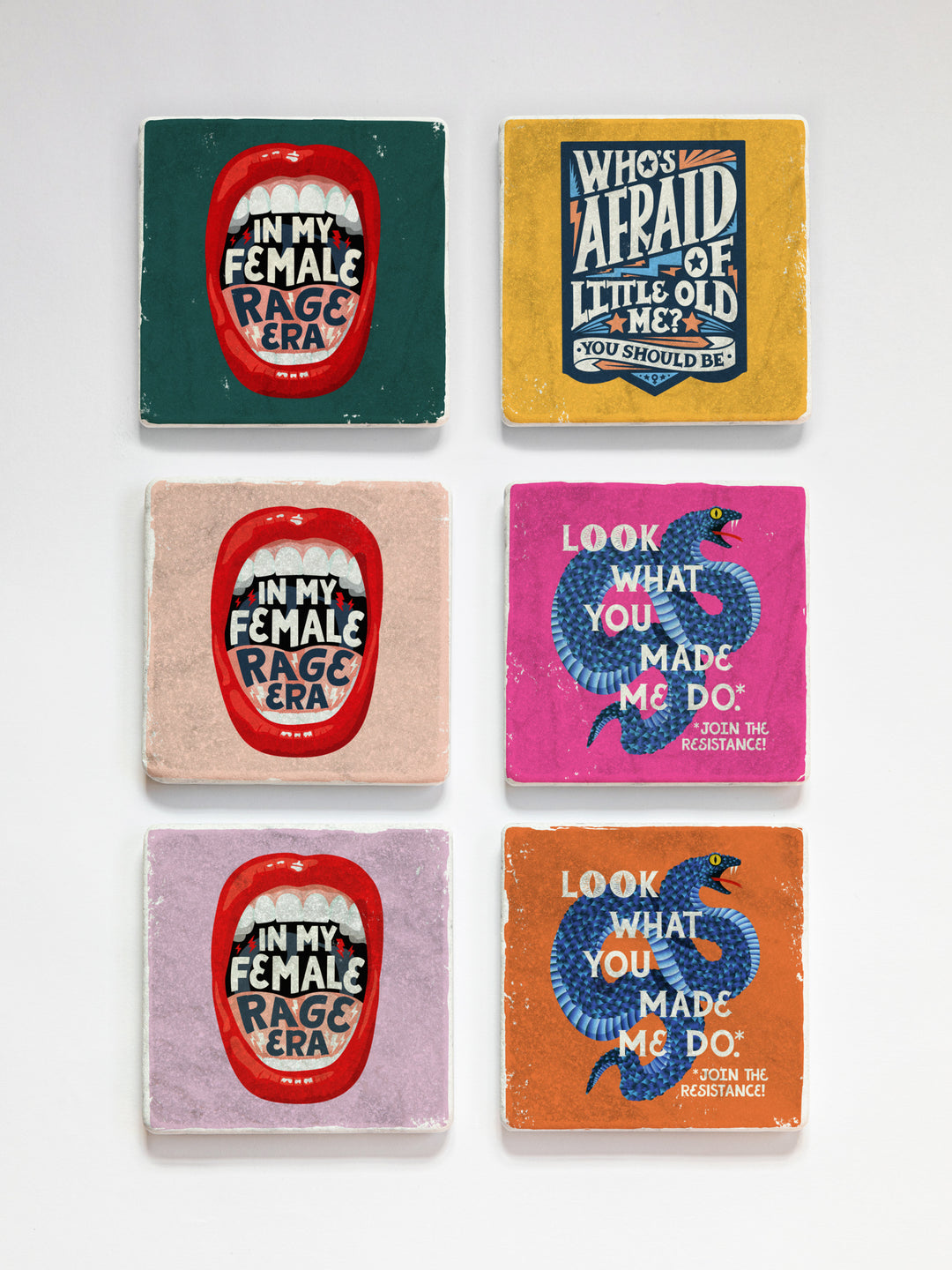 Resistance Art, Build Your Own Marble Coaster Set of 4