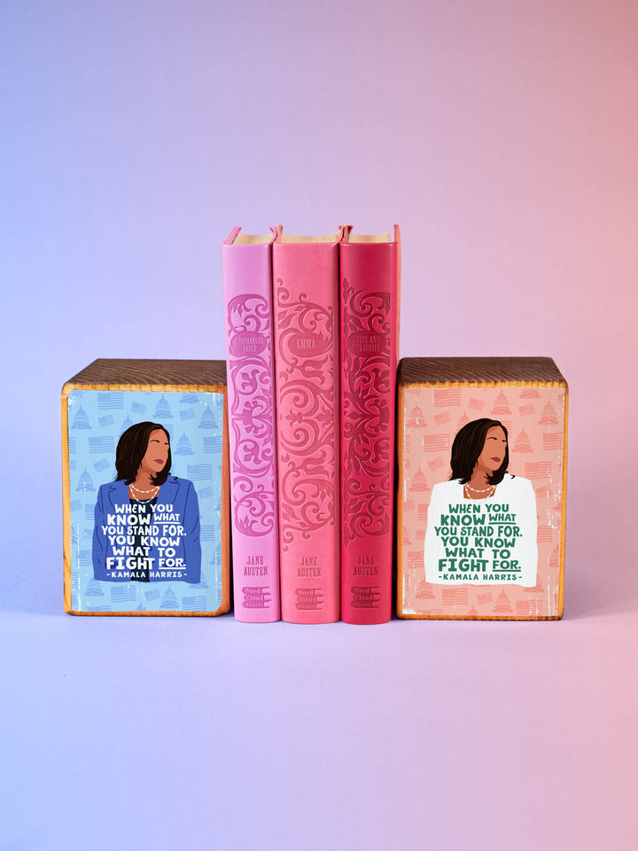 Kamala Harris - Fight Quote Individual Wood Bookend