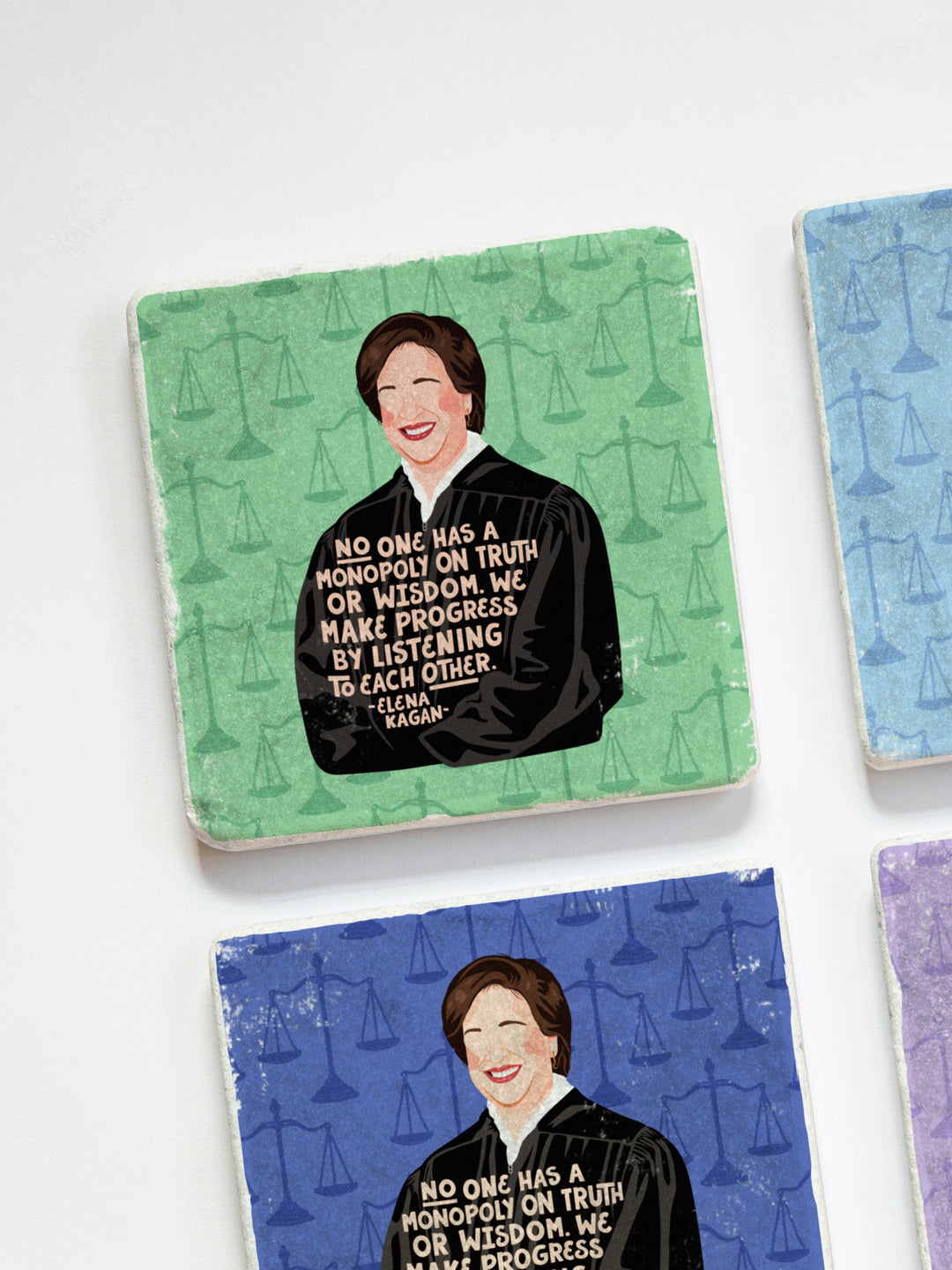 Elena Kagan Quote marble coasters