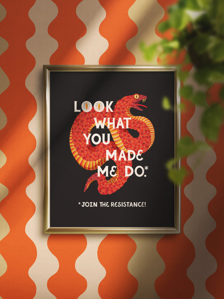 Look What You Made Me Do, Illustrated Snake Art Print
