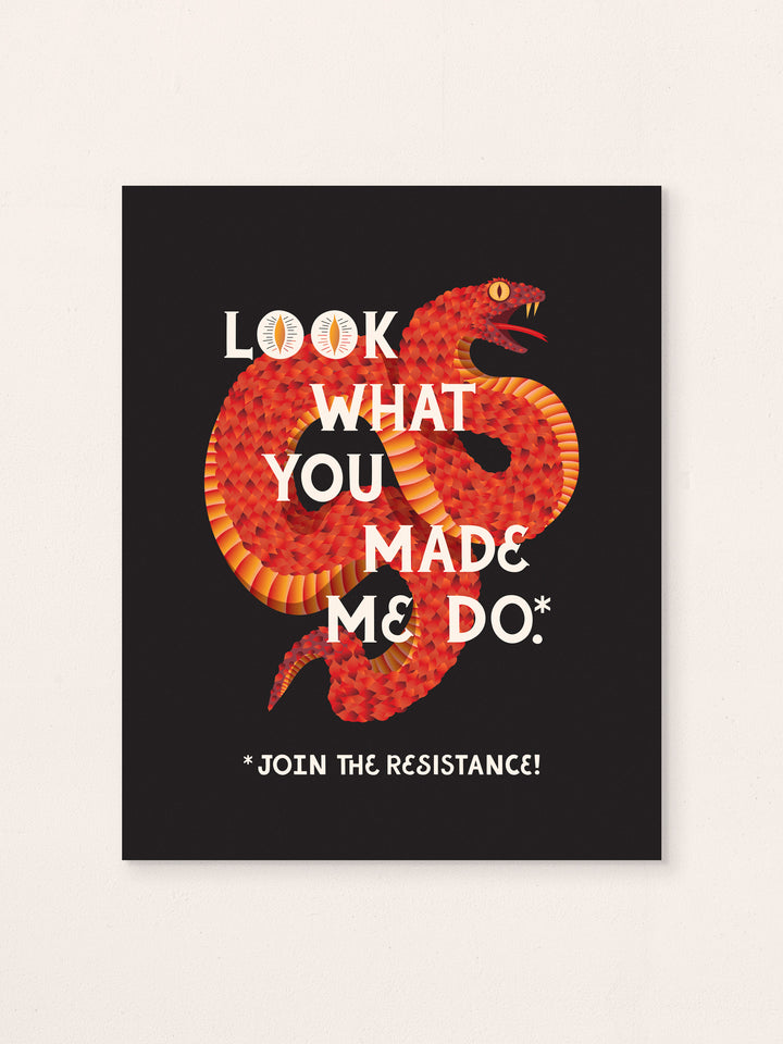 Look What You Made Me Do, Illustrated Snake Art Print
