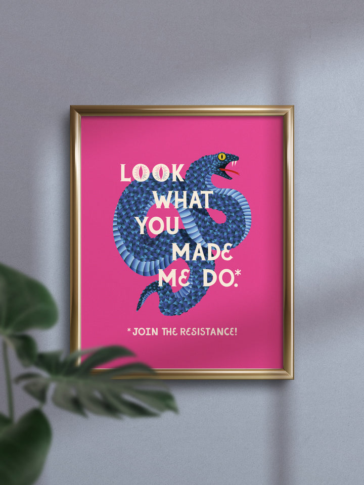 Look What You Made Me Do, Illustrated Snake Art Print