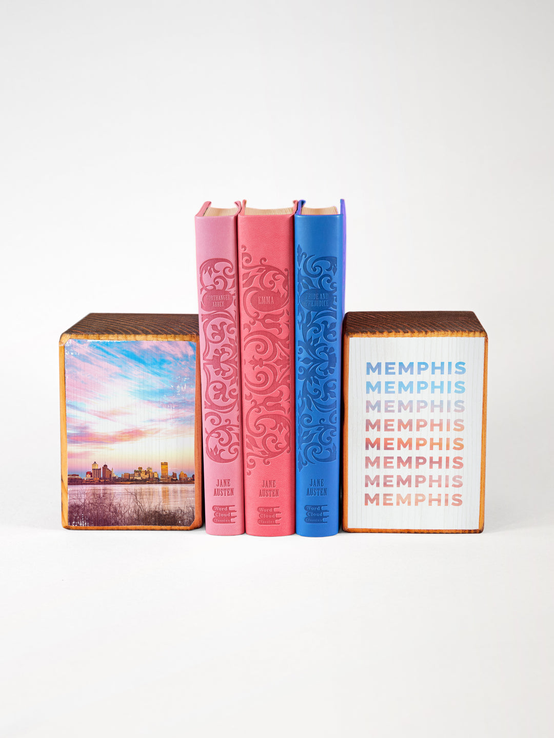 Memphis, Tennessee, bridge or skyline bookend set