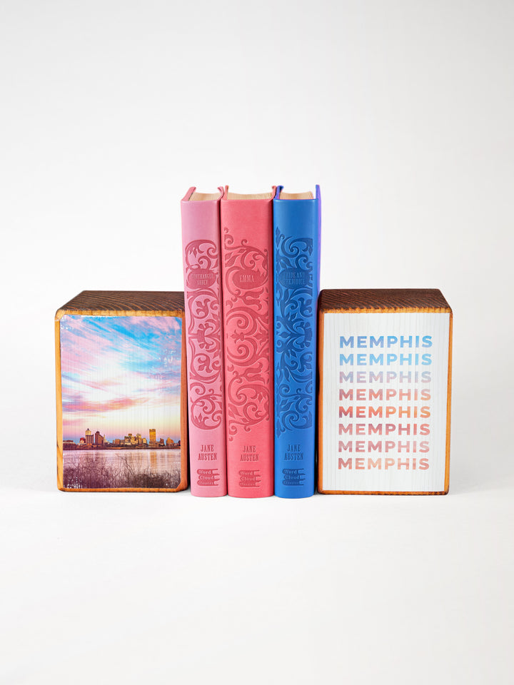 Memphis, Tennessee, bridge or skyline bookend set