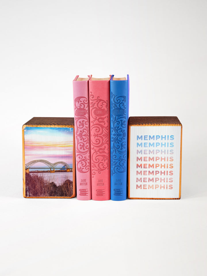 Memphis, Tennessee, bridge or skyline bookend set